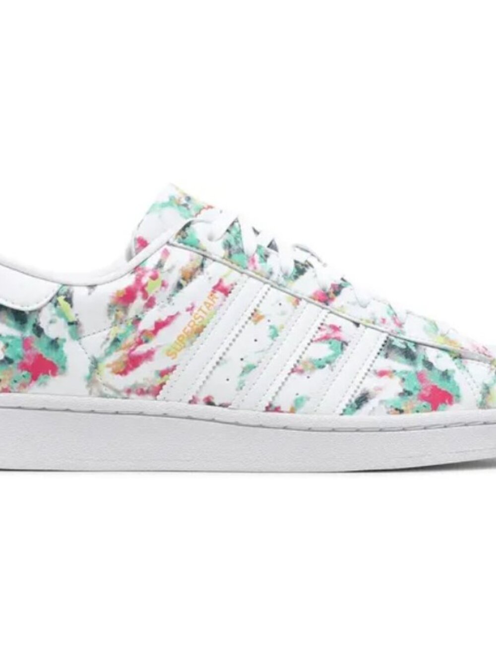 Adidas Kids White Watercolor Sneakers size 6 superstar classic water color